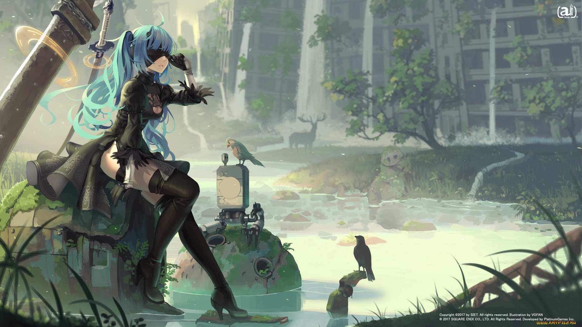, vocaloid, , , , , , , pod, , , nier, hatsune, miku, , , art, anime, , , 
